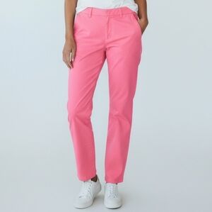 JCP Hot Coral Pink Cropped Ankle Midrise Khaki Trousers Women's Size 4